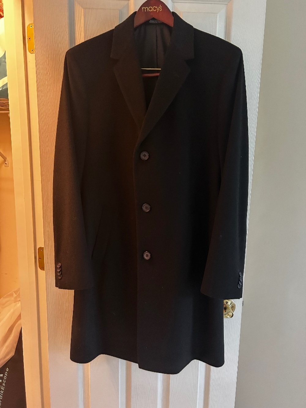 Black Wool Men's Pea Coat - Kenneth Cole Reaction - Size 42L - Worn twice